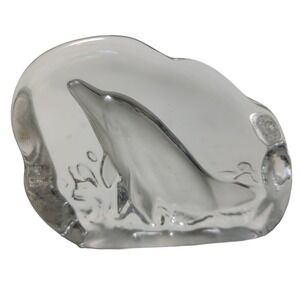 Cristal D Arques Breaching Dolphins‎ 3D Lead Crystal Paperweight Made In France